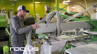 ROQ Flock, Automatic T-Shirt Flocking Machine Setup on Press.