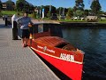 DIY 23ft Dayboat launch with flat bottom and 10hp outboard.