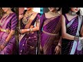 Purple saree look for wedding | purple saree look for party | Purple saree blouse combination