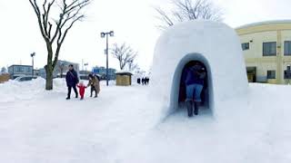 (VR video) Akita prefecture Yokote Kamakura Snow Huts Festival 横手のかまくら【東北ハウス/雪体験】