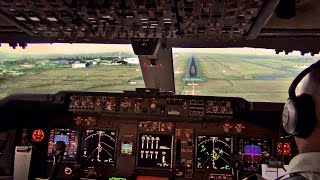 Sunset Landing Nairobi - KLM Boeing 747-400F Cockpit View