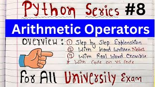 Arithmetic Operators in Python | Python tutorial | code hacker