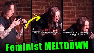 Slow Witted FEMINIST Comedian MELTS DOWN ON STAGE When MAN FIGHTS BACK