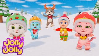 Animals Time for Christmas🎄Three Little Kittens | Jolly Jolly Kids Songs