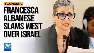 Francesca Albanese Slams West Over Support for Israel, Criticizes Defiance of Int'l Law | Dawn News