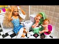 Barbie Midge & Ken Doll Family Morning Routine / Toddler Get Well Routine 😩💩 / 바비 배탈났어요! 웃긴 인형놀이 상황극