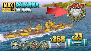 Destroyer Dalarna: Solo warrior on map Okinawa - World of Warships