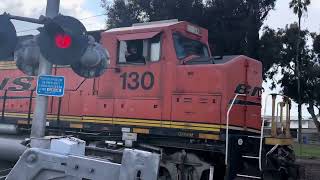 BNSF 130 leads the local to the Alcoa Yard and El Segundo Yard after passing Cabrillo Ave