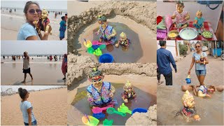 পুরী তে প্রচুর মজা করলো gopal সোনা রা sea beach 🏖️ এ laddu gopalji daily routine #golusonarporibar