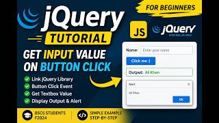 JS / JQuery Tutorial for Beginners | Get Input Value & Button Click Event