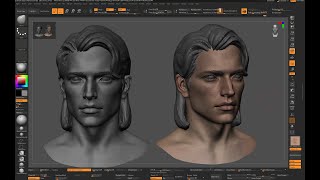 Zbrush 크로키 라이브 - 3 [ 잘생긴 남자 타겟 모델링 ] V-face Part 1