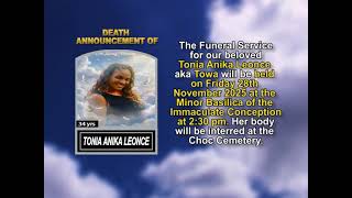 Tonia Anika Leonce ~ Short Obituary
