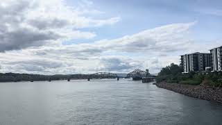 BNSF Railroad Swing Bridge Opens On The Vancouver Washington Side For Boat Traffic