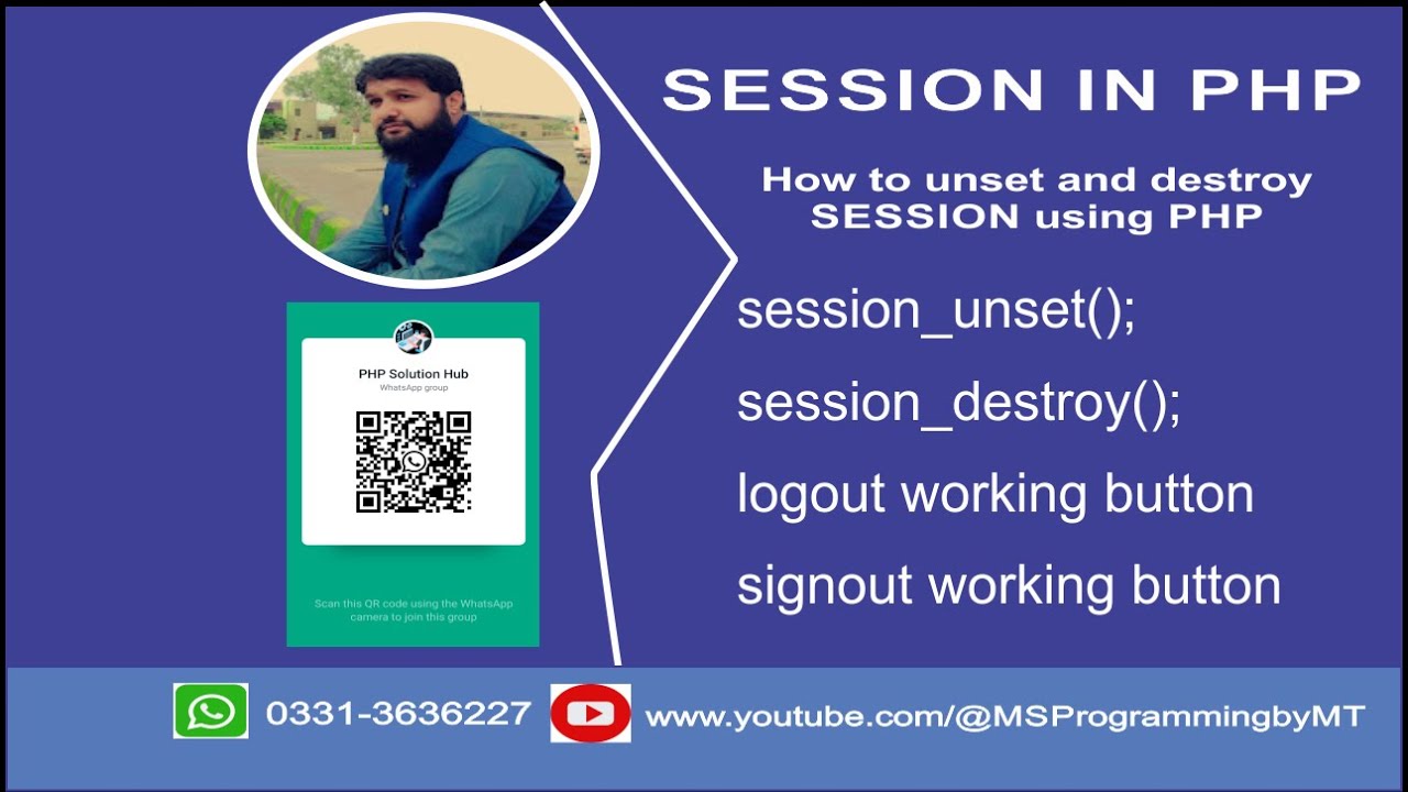 How To Unset And Destroy Session (Logout / Signout) In PHP - YouTube