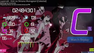 (osu!) supercell (bakemonogatari) - Kimi No Shiranai Monogatari [Celestial] + DT 80.84% 156x