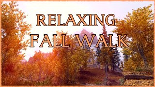 Skyrim Relaxing Fall Walk 🍁 4k