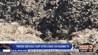 Highway 74 back open after vehicle falls over the side near Palm Desert