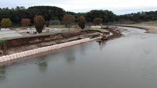 那須烏山市岩子 新荒川橋「荒川」ドローンから撮影（令和元年10月20日）