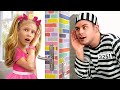 Arina Home Alone: funny family challenge with boys vs girls