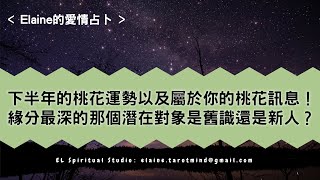 【Elaine的愛情塔羅】下半年整體桃花運勢以及屬於你桃花訊息。緣分最深的那個潛在對象是什麼樣的人？是舊識還是新朋友？(單身/有情感互動對象皆可測)