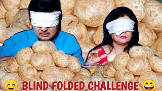 BLIND FOLDED 50 PANI PURI / GOLGAPPA EATING CHALLENGE| PANI PURI EATING COMPETITION| FOOD CHALLENGE|