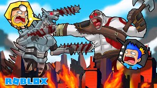 PERTARUNGAN GANAS KONG KRATOS GOD OF WAR VS CHAINSAW MECHAGODZILLA DI ROBLOX!!!