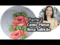 Como pintar Rosa Salmão , parte 1 caminho de mesa (Daiane Alves)