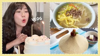 vlog. 28살 생일 브이로그 | 서울살이 1탄 | 절친들과 생일파티 | 힙지로 탐방(망우삼림,대련집,북해빙수) | 먹로그(스테이크,랍스터,파스타,쌀국수,칼국수,보쌈,등심튀김)