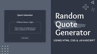 Build A Random Quote Generator in HTML CSS & JavaScript | Source code