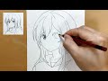 how to draw a beautiful anime girl easy anime sketch step by step pencil drawing art