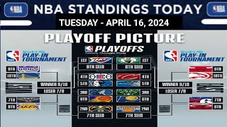 NBA PLAYOFF 2024 BRACKETS | NBA STANDINGS TODAY as of APRIL 16, 2024 | GAME RESU