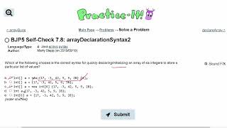 Java Practice It | Self-Check 7.8: arrayDeclarationSyntax2 | arrays, syntax, array basics