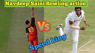 Speed king Navdeep Saini bowling action real vs RC20 #ytshorts #shorts