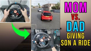 MOM vs. DAD Giving Son A RIDE ~ Forza Horizon 5 / Steering Wheel & Shifter Logitech G29 #SHorts