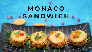 Monaco sandwich | Veg Starter | Party Appetizer | Instant biscuit Recipe