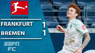 Josh Sargent breaks his goal drought in Bremen's draw vs. Frankfurt | ESPN FC Bundesliga Highlights