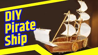 How to make beautiful Pirate Ship from cardboard ✔