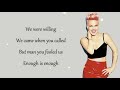 Pnk WHAT ABOUT US (Lyrics)
