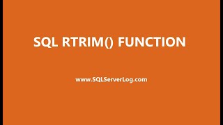 SQL RTRIM() Function