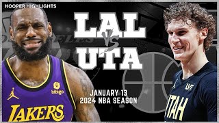 Los Angeles Lakers vs Utah Jazz Full Game Highlights | Jan 13 | 2024 NBA Season