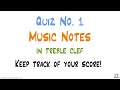 Quiz #1 - Notes in Treble Clef - two octaves, notes flashcards