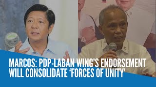 Marcos: PDP-Laban wing’s endorsement will consolidate ‘forces of unity’