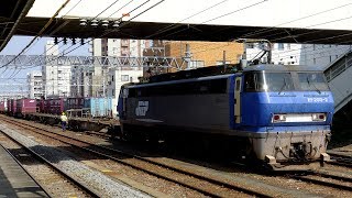 【4K】JR貨物EF200形(日立GTO-VVVF) パンタグラフ破損から運用復帰したEF200-2! 5075レ 富士駅構内入れ替えシーン集 2017.6.11