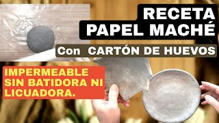 PAPEL MACHÉ CON CARTON DE HUEVOS "IMPERMEABLE"  /Sin batidora o licuadora
