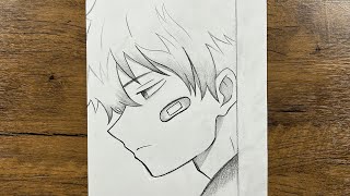 Easy sketch for beginners | How to draw sad anime boy easy step-by-step