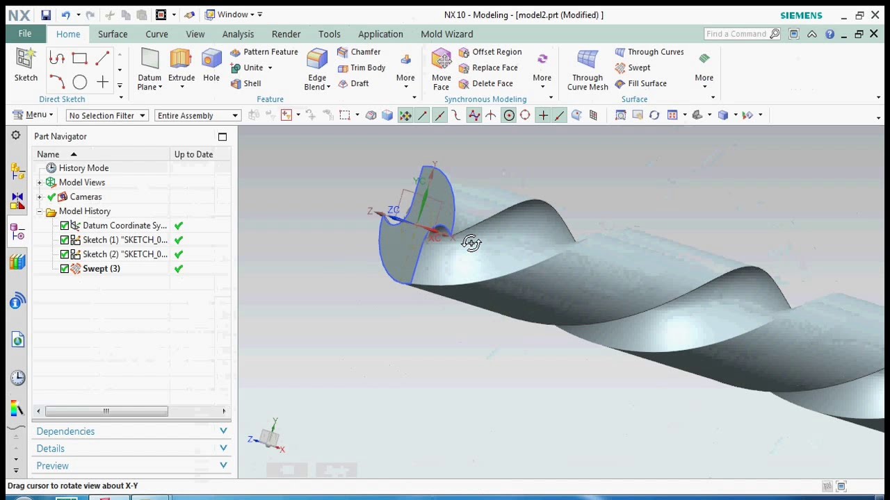 Model A Drill In Siemens NX 10_design Tutorial - YouTube