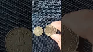 Old 50 paisa coin big 5 rs Coin Indira Gandhi 1984 year INDIA