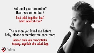 Don't You Remember - Adele (Lirik Lagu Terjemahan)