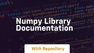 numpy library documentation
