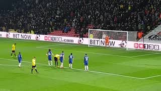 Troy Deeney penalty for Watford 1.0 (4.1) Chelsea. February 5th 2018